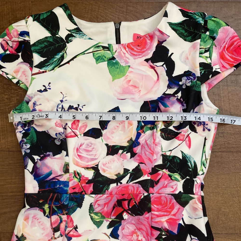Betsey Johnson Floral Midi Sheath Dress Coquette Cap Sleeve EUC Women’s 2 - Picture 11 of 13